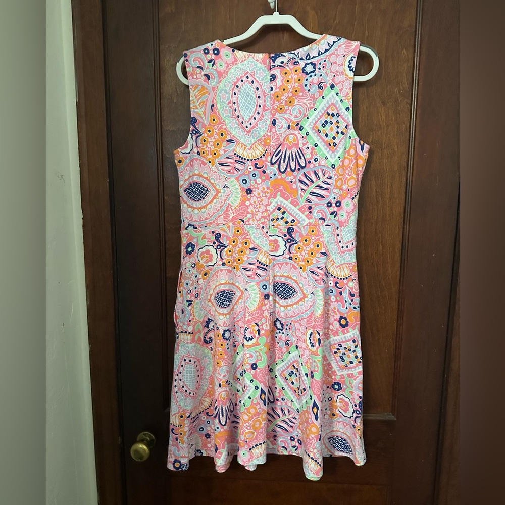 Talbots Edie Fit & Flare Dress Paisley Floral Print Size L - Picture 3 of 5